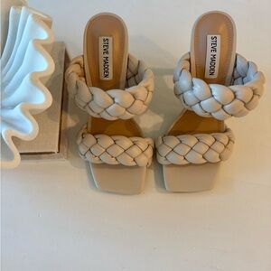 Steve Madden Braided Double-Strap Slide Sandal - Cream